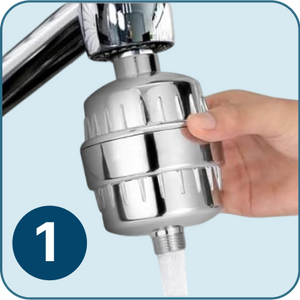 Enjuagar el filtro de la ducha durante 5 minutos.